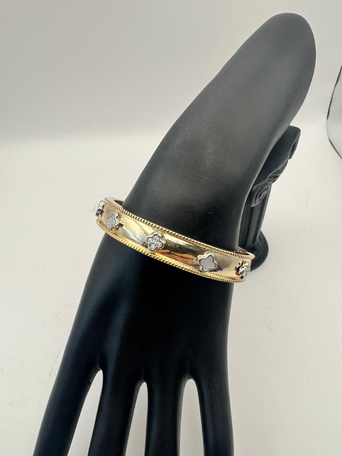 Crystal and Mother of Pearl Gold Bracelet