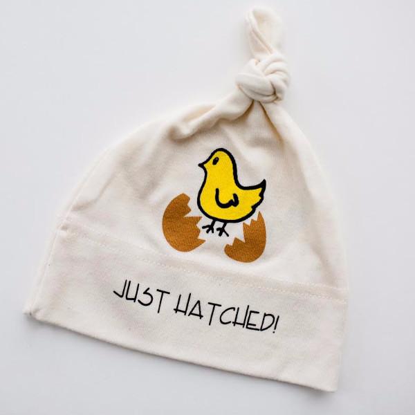 Just Hatched Long Sleeve Romper & hat  Gift Set