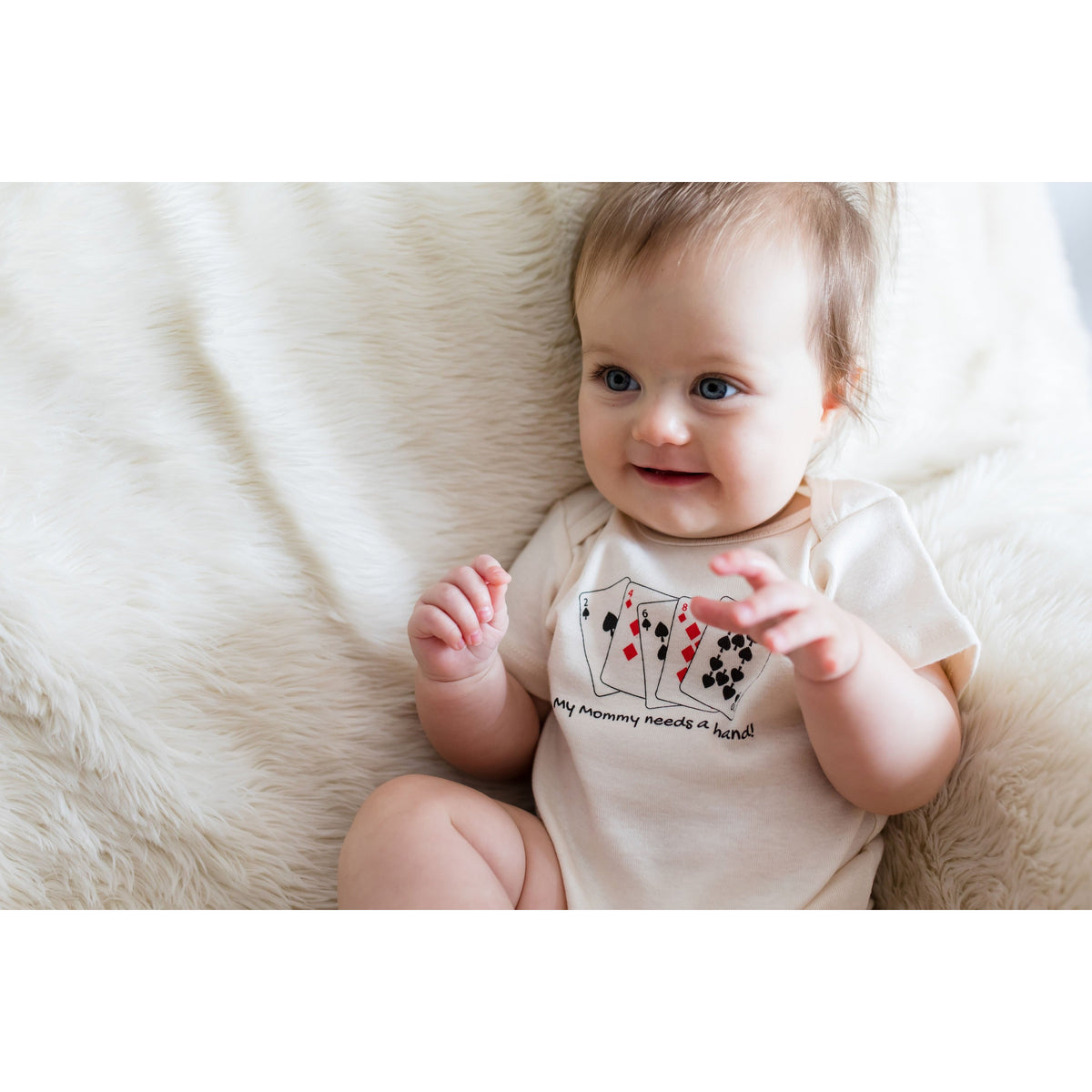 "My Mommy Needs a Hand" Poker Short Sleeve Romper